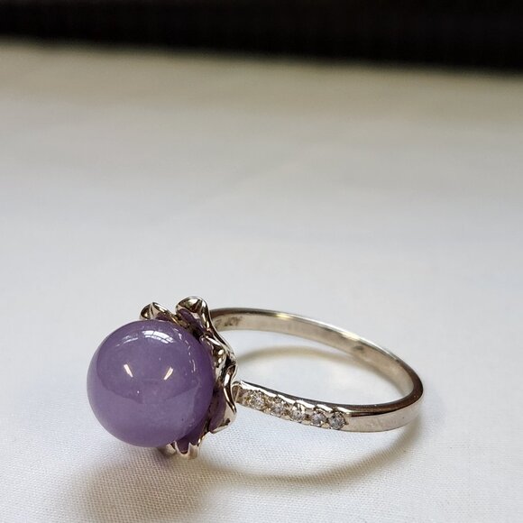 JOY Jade of Yesteryear LAVENDER JADE ring Sterling Silver 925 - SIZE 9 - Picture 12 of 16